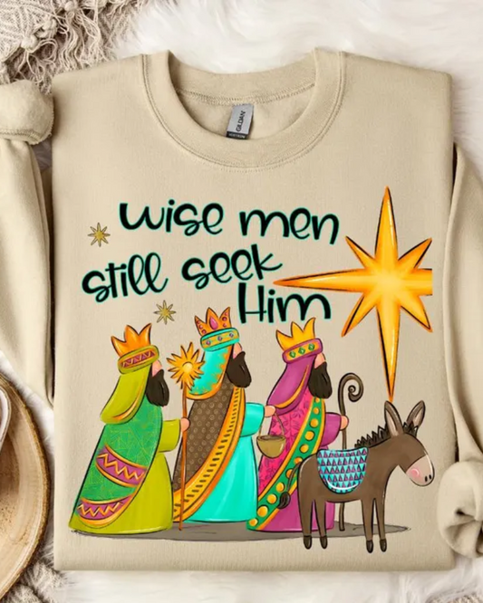 Women's wise men still seek him Sweatshirt 2024 F/W Christmas Hoodies & Sweatshirts Three wise men women's christmas