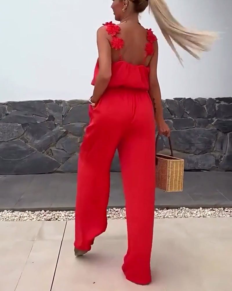 Holiday Straps-Overall in Volltonfarbe