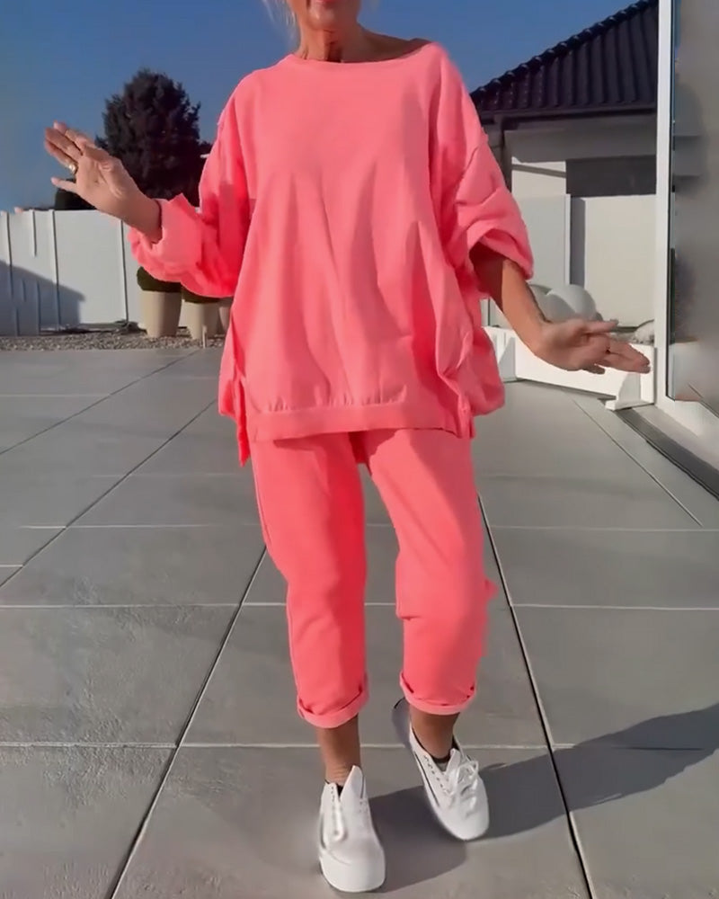 Einfarbige, schlichte, lässige Bluse