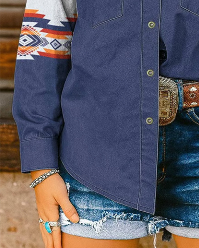 Casual Printed Long-Sleeve Shirt