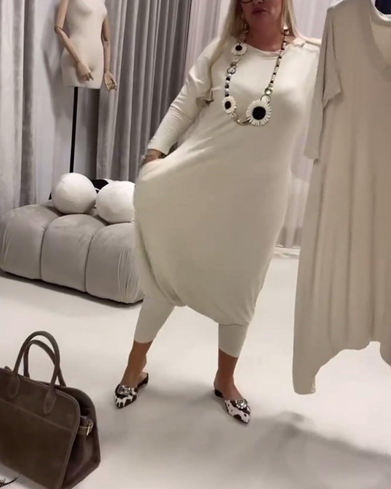 Einfarbiger, langärmliger Freizeit-Overall