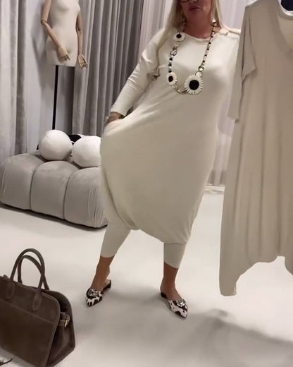 Einfarbiger, langärmliger Freizeit-Overall