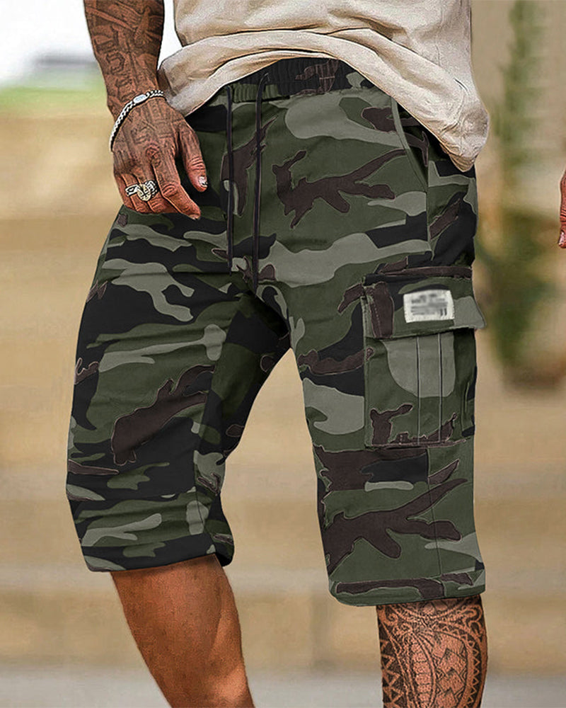 Men's Camouflage Cargo Shorts – Multi-Pocket, Adjustable Waist & Breathable Fabric