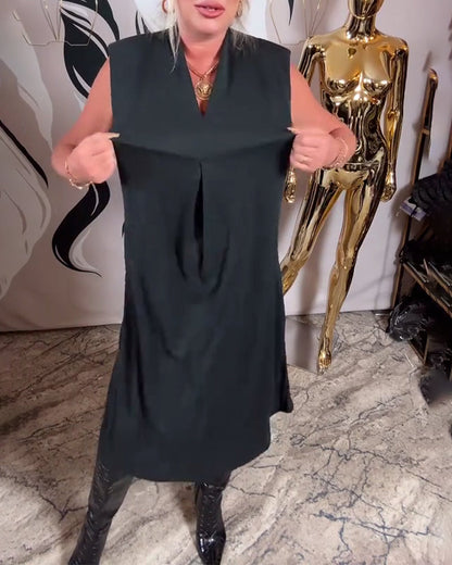 V-Neck Fashionable Sleeveless Dress