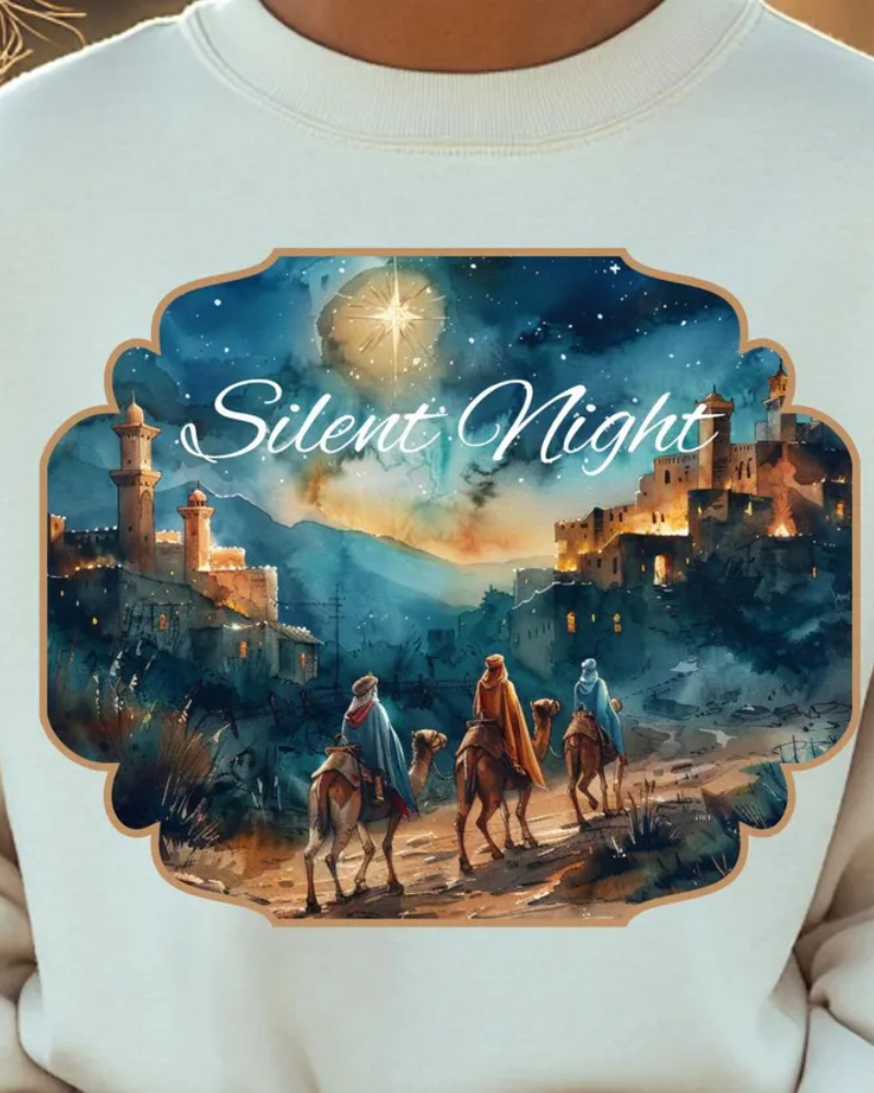 Men's Three Wise Men Silent Night Sweatshirt 2024 F/W Christmas Men's Christmas Three wise men