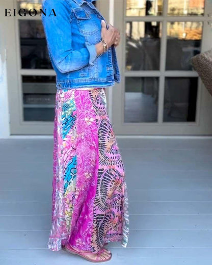 Vacation Style Printed Wide Leg Pants pants spring summer