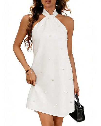 Elegant Cross Halter Straight Dress