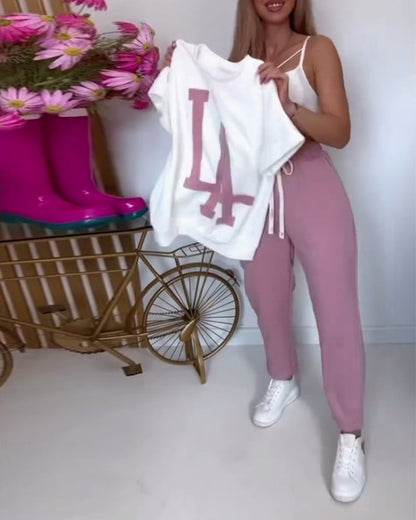 Lässiges Sport-Set mit Buchstabendruck