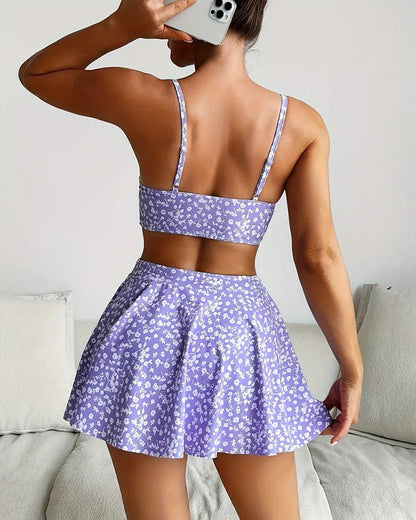 Sexy Printed Skirt Bikini