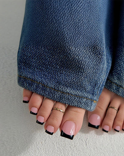 French Short Nude Toe Nails