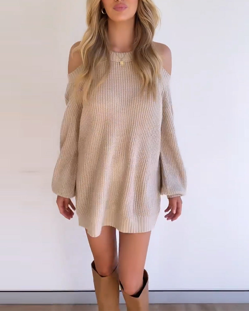 Off-Shoulder Long-Sleeved Casual Loose Sweater 2024 f/w sweaters & cardigans