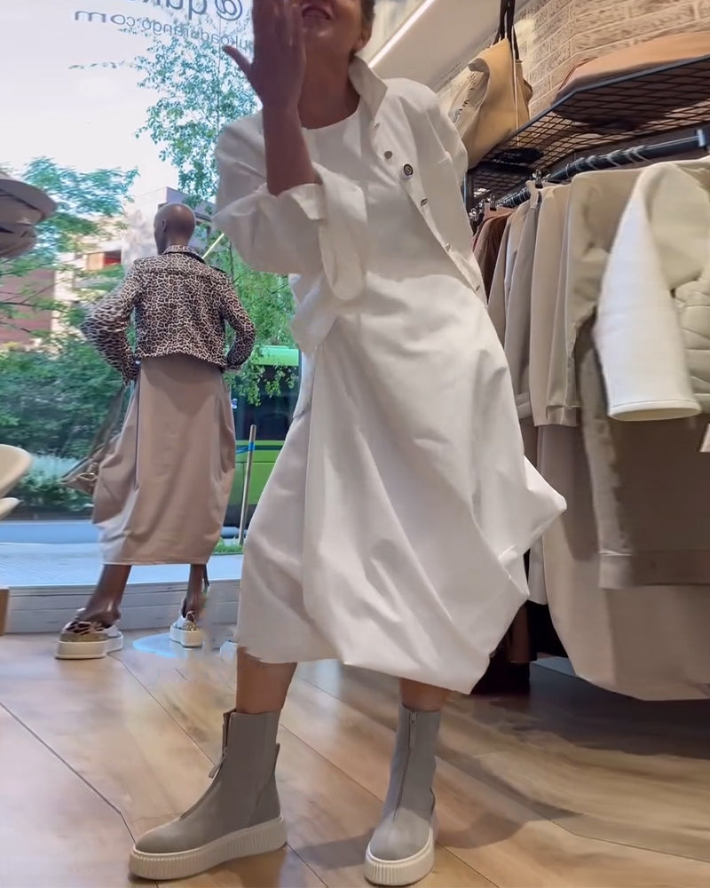 Solid Color Sleeveless Loose Dress