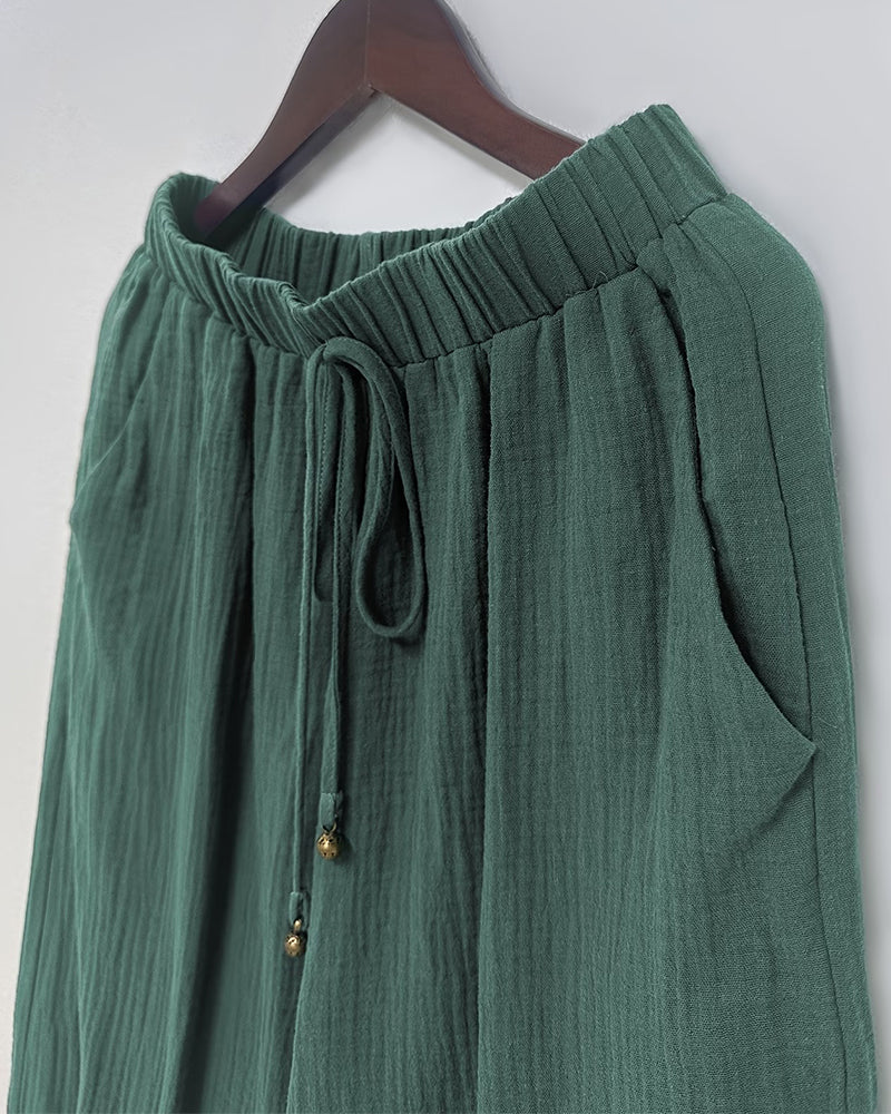 Casual Solid Color Lantern Pants