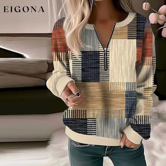 Casual Color Block Sweatshirt Multicolor 16.99 best Best Sellings clothes Plus Size Sale tops Topseller