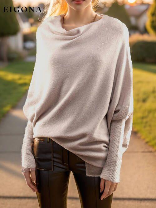 Texture Round Neck Long Sleeve Sweater clothes Ship From Overseas Y.X