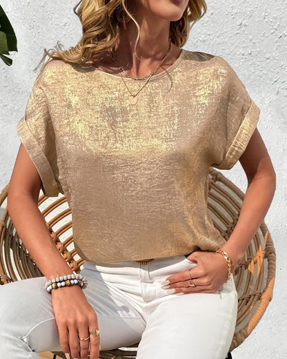 Solid Color Short-Sleeved Loose T-Shirt