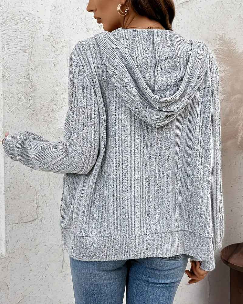 Casual Zip-Up Hooded Sweatshirt