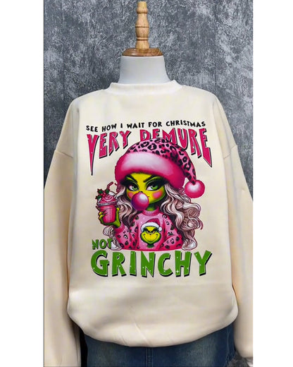 Women's Funny Grinch Christmas Sweatshirt 2024 f/w christmas hoodies & sweatshirts women's christmas