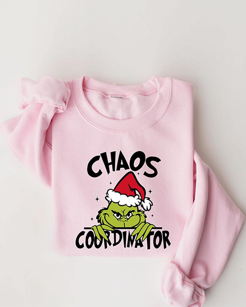 Chaos Coordinator Grinch Long Sleeve Sweatshirt 2024 f/w christmas Grinch sweatshirts