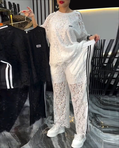 Fashionable Lace - Spliced Suit