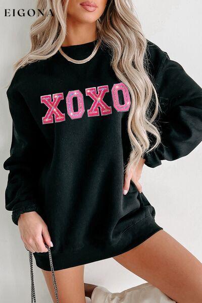 XOXO Round Neck Long Sleeve Sweatshirt Clothes Ship From Overseas Sweater sweaters Sweatshirt SYNZ