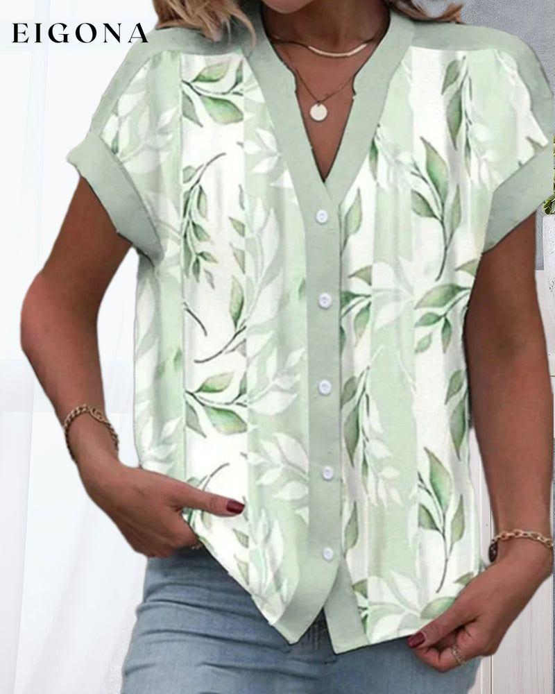 Buttoned leaf print shirt blouses & shirts spring summer