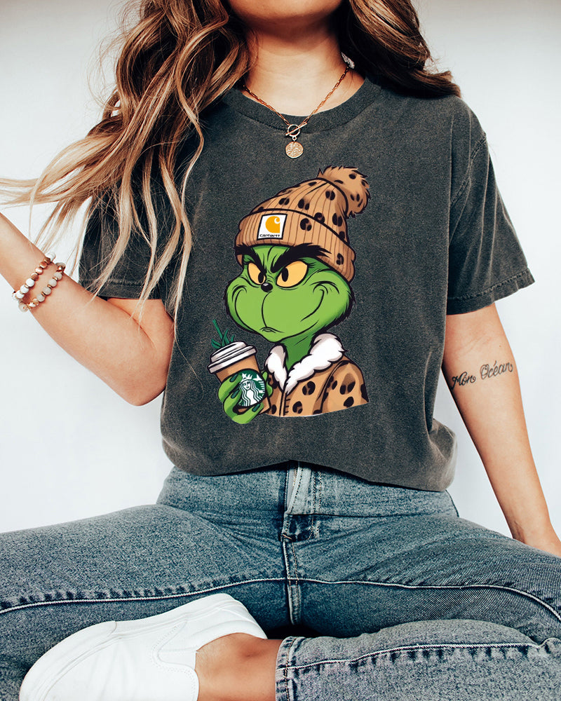 Grinch print casual T-shirt 2024 f/w christmas grinch spring summer t-shirts