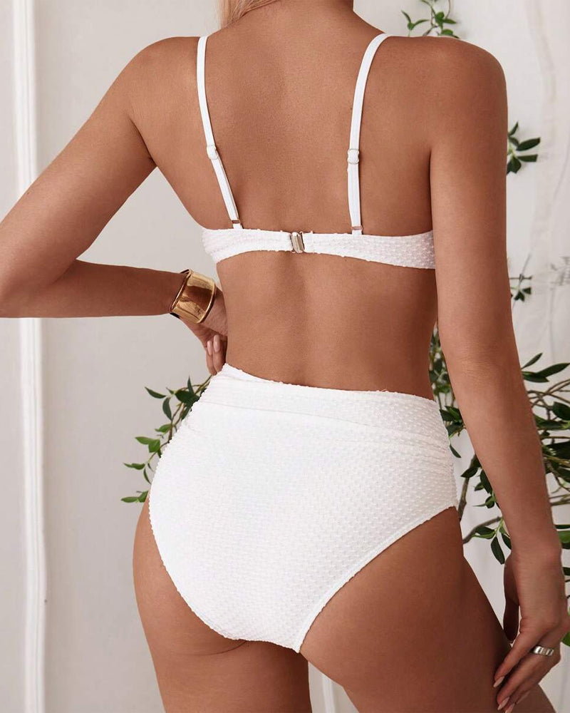 Solid Color Suspender Bikini Set bikinis spring summer