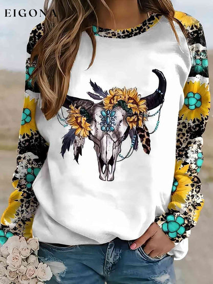 Plus Size Graphic Raglan Sleeve Sweatshirt White clothes Q@M Ship From Overseas Shipping Delay 09/29/2023 - 10/03/2023