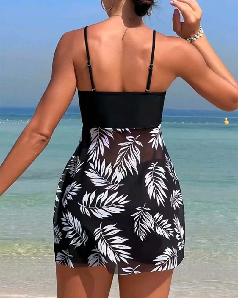 Sexy Printed Mesh Tankini