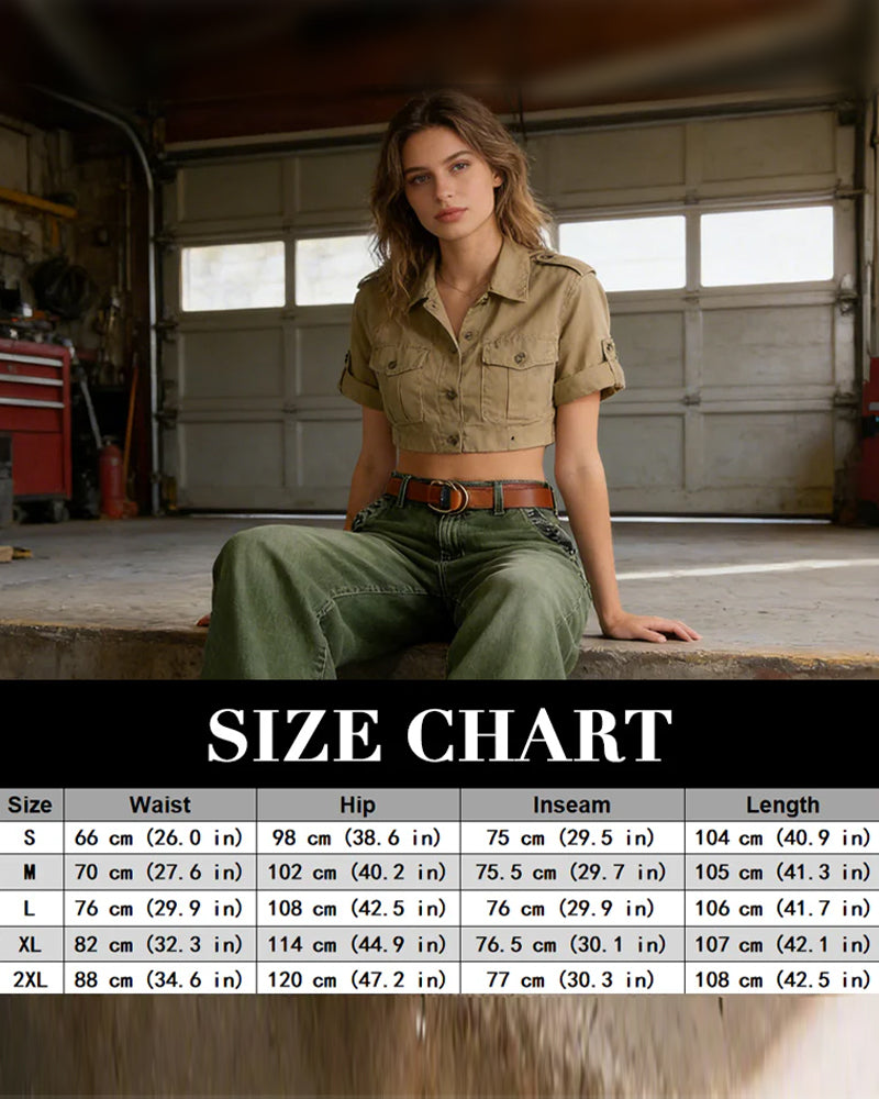 Multi-Button Washed Loose Jeans