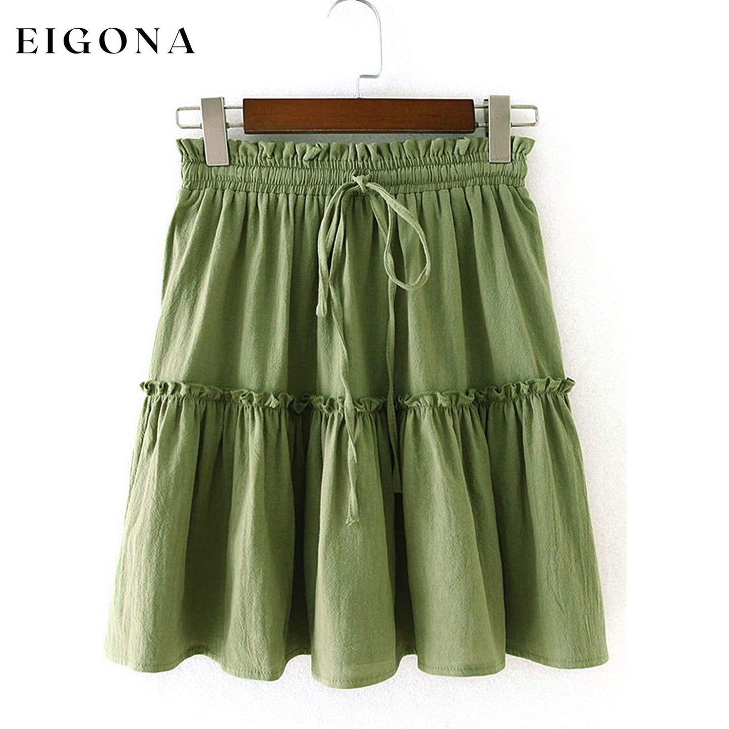 Women's Ruffled Boho A Line Skater Mini Skirt __stock:200 bottoms refund_fee:800