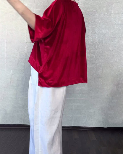 V-Neck Asymmetrical Hem Top