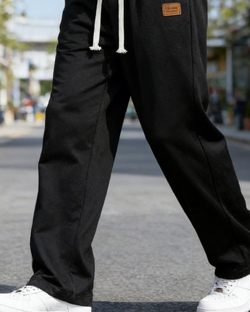 Men's Casual Drawstring Straight Leg Pants