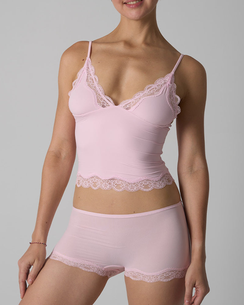 Lightweight Lace Camisole And Panties Set