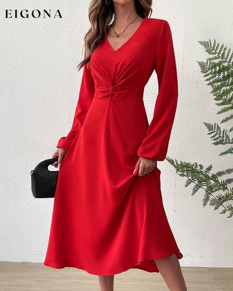 Solid color slim fit dress 2023 f/w 23BF christmas Clothes elegant dress