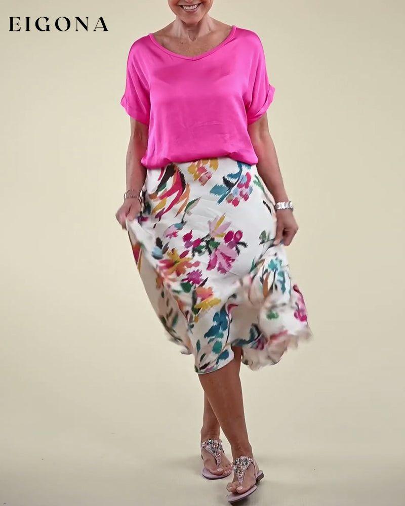 Floral print elegant skirt skirts spring summer