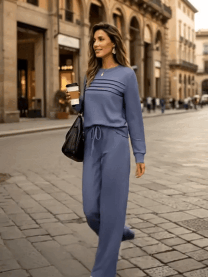 Women's Crewneck Top and Drawstring Pants Set