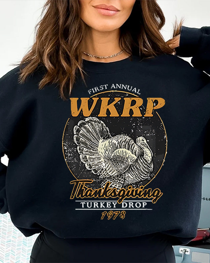 Women's First Annual Thanksgiving Day Turkey Sweatshirt 2024 f/w sweatshirts thanksgiving