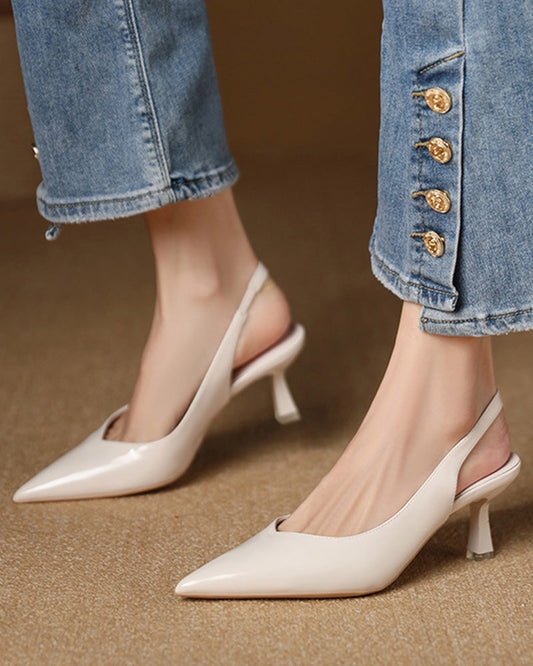 Solid color temperament pointed high heels 2024 f/w high heels spring summer