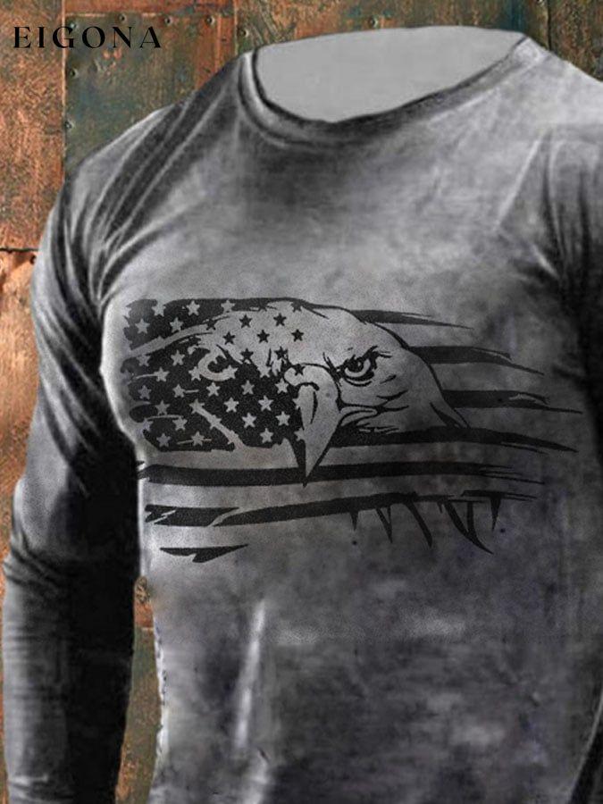 Flag Eagle Print T-Shirt clearance sale