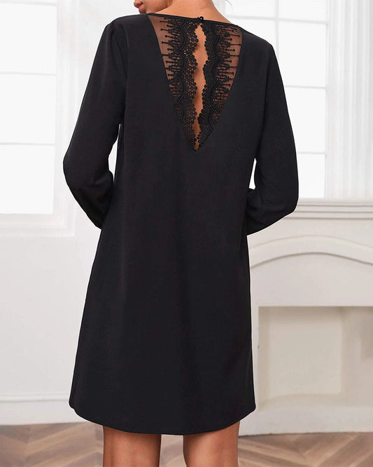 Long-sleeved solid color dress 2023 f/w 23BF elegant dress