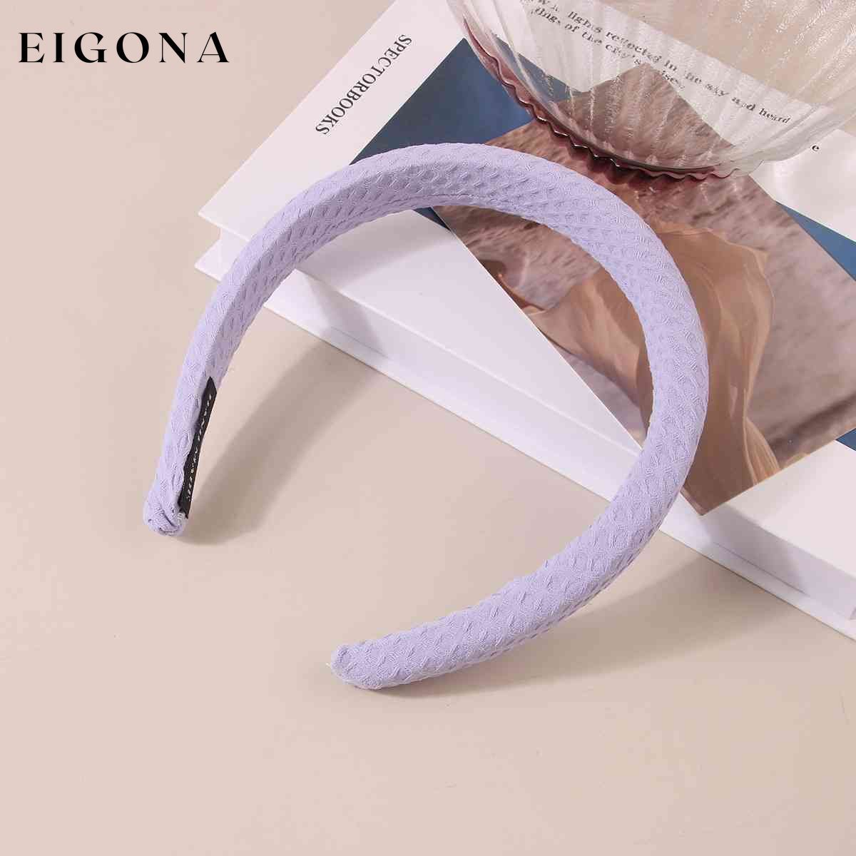 Wide Waffle Headband Lavender One Size clothes G#Y Ship From Overseas