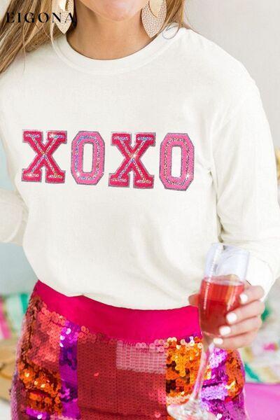 XOXO Round Neck Long Sleeve Sweatshirt Clothes Ship From Overseas Sweater sweaters Sweatshirt SYNZ