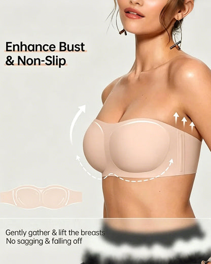 Strapless Solid Color Push-Up Bra