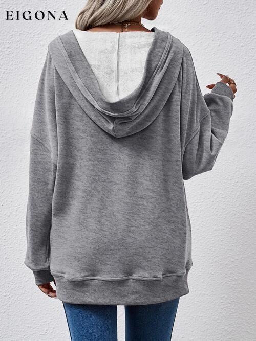 V-Neck Drop Shoulder Long Sleeve Hoodie Changeable clothes Ship From Overseas Sweater sweaters