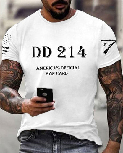 Men's DD214 America's Official Man Card Printed Casual T-Shirt 2024 f/w spring summer t-shirts man Veterans Day