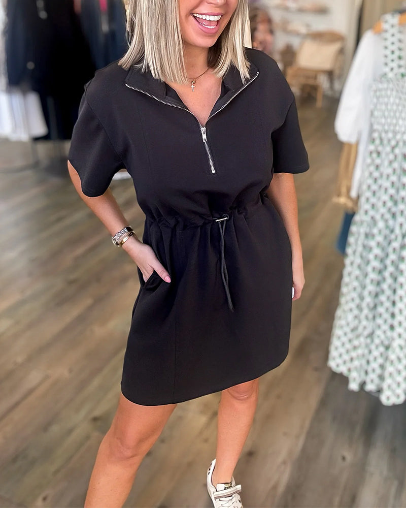 Casual commuter drawstring waist Dress