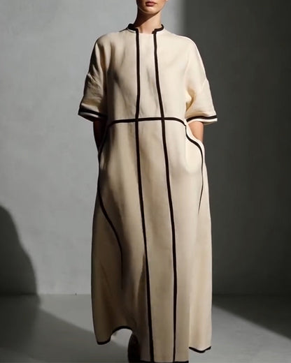 Color Block Loose Vacation Dress