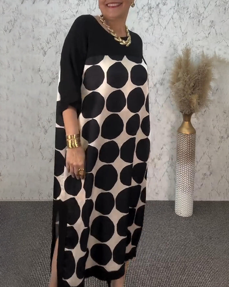 Loose Polka Dot Straight Dress